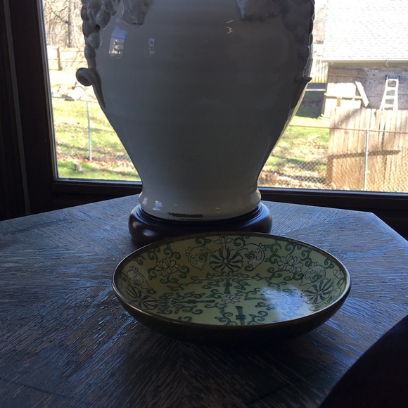 Vintage Yellow MCM Japanese Porcelain Trinket Dish Floral Design - Picture 3 of 3